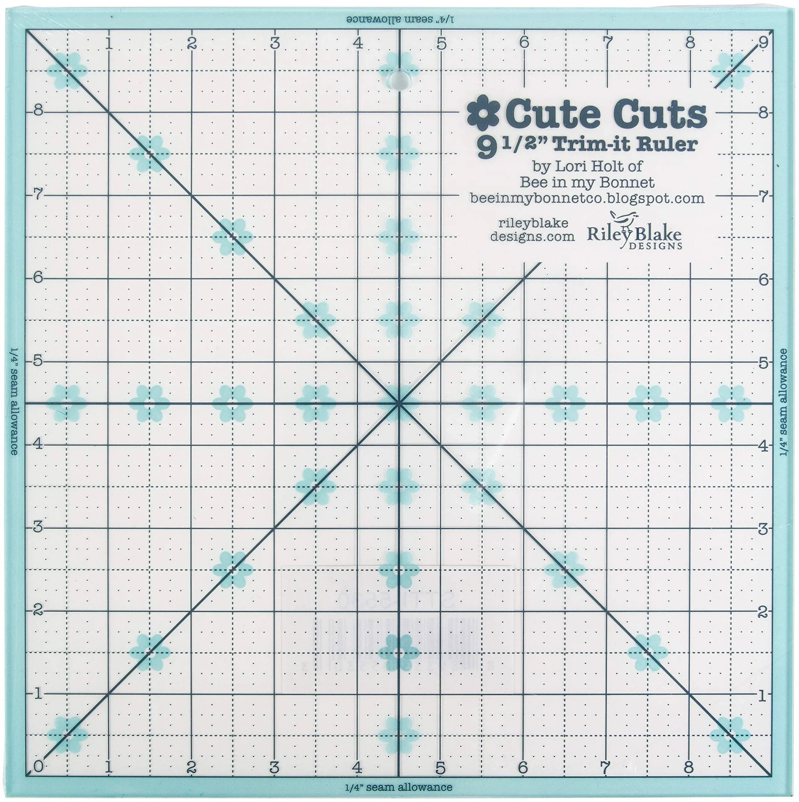 Lori Holt Cute Cuts™ Trim-it™ Ruler 9 1/2" x 9 1/2 For Riley Blakes Designs