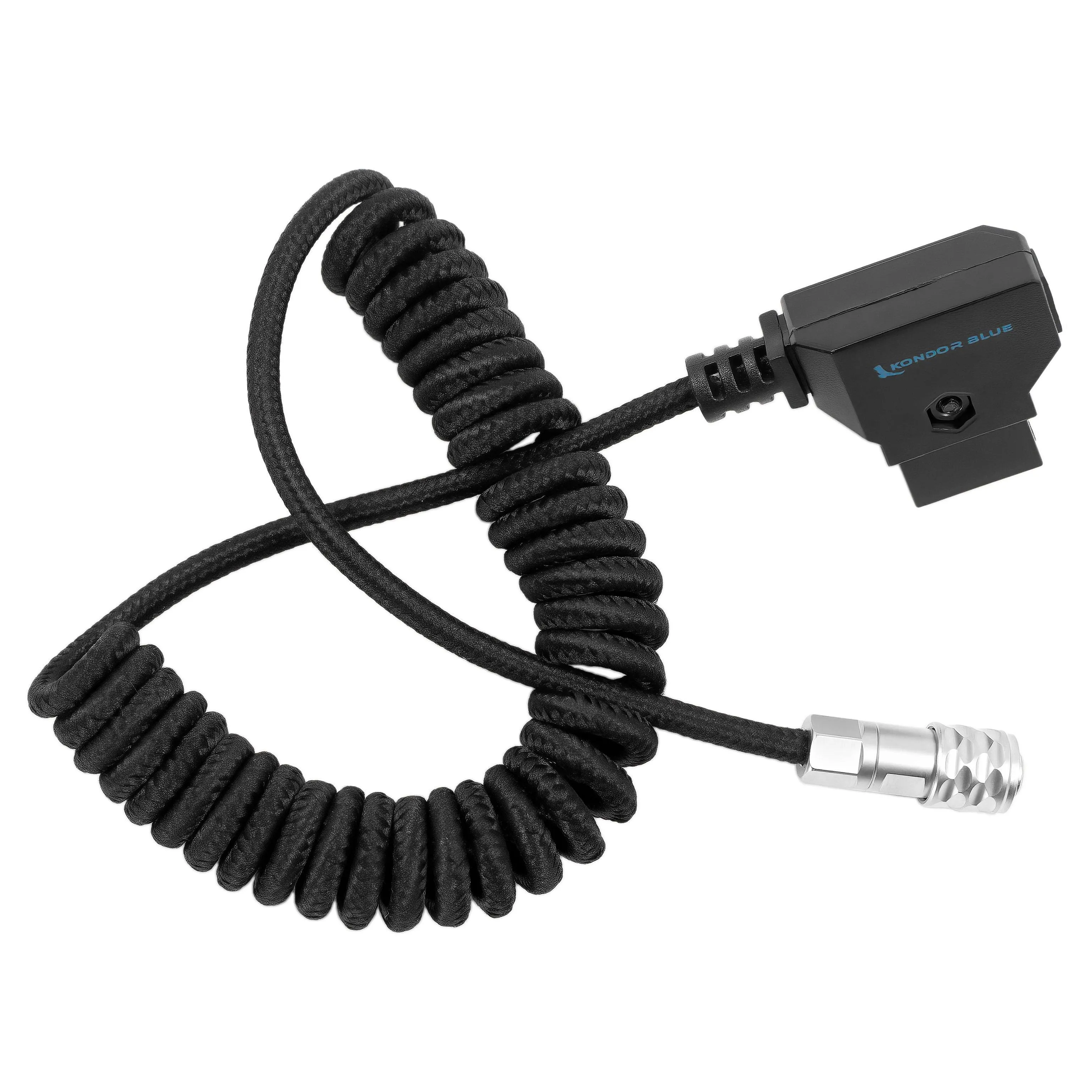 Kondor Blue Coiled D-Tap To BMPCC 4k/6k Pro Power Cable for Blackmagic