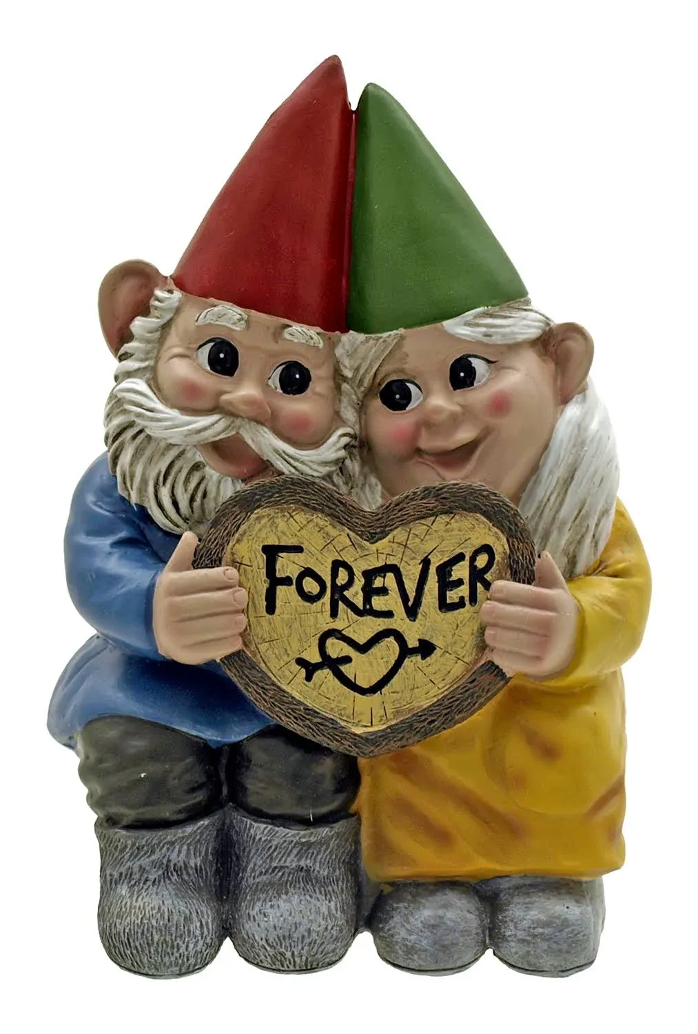 Just You &amp; Me Resin Garden Gnome Couple Shelf Sitter Sculpture Home Decor Statue