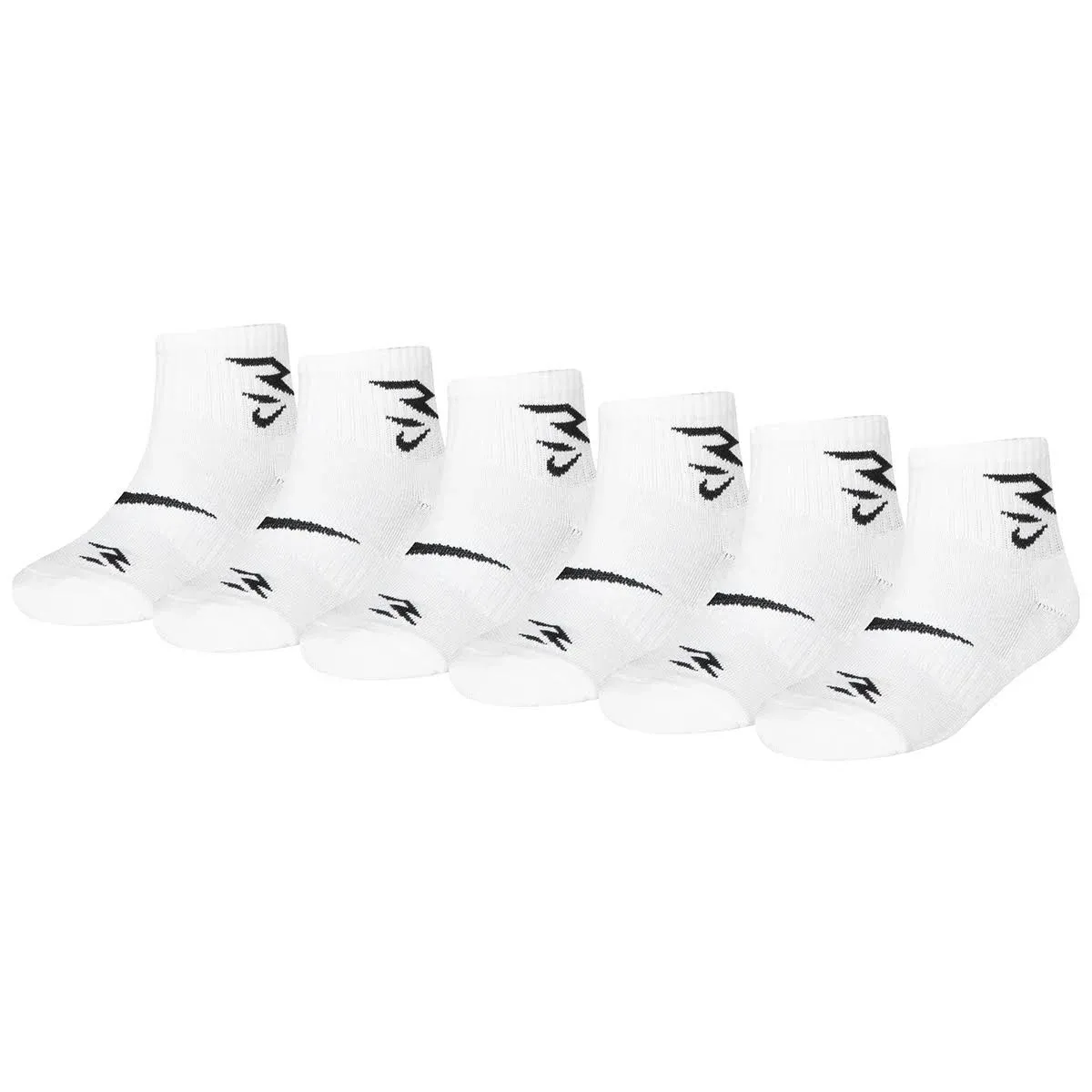 Nike 3BRAND by Russelll Athletics Wilson Boys Quarter Socks - 6 Pack Size Medium