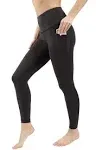 90 Degree by Reflex High Waist Tummy Control Interlink Squat Proof Ankle Length Leggings - Black - Small