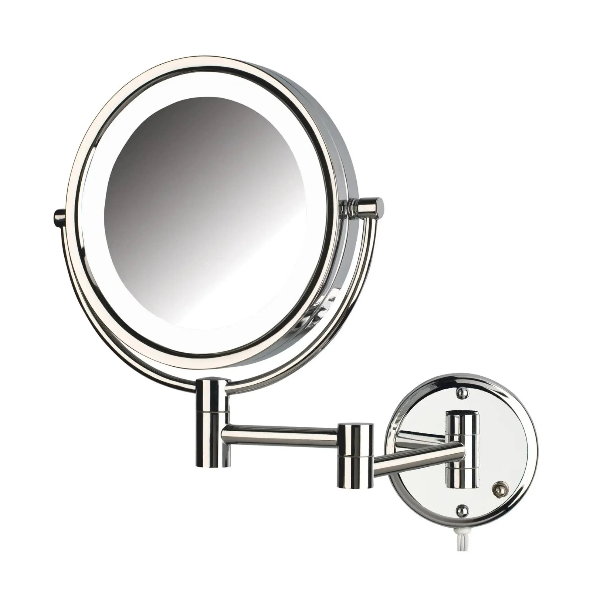 Jerdon HL88NL 8.5" LED Lighted Wall Mount Mirror with 8x Magnification, Nickel