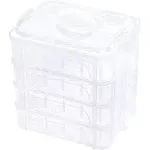 4 Layers Stackable Clear Storage Box/Organizer Holds 80 Spools Embroidery Thread