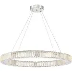 Possini Euro Vesta 35 1/2" Wide Chrome LED Ring Pendant Chandelier - Lamps Plus | Havenly