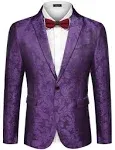 COOFANDY Men's Floral Tuxedo Jacket Paisley Notch Lapel Stylish Suit Blazer Jacket for Wedding