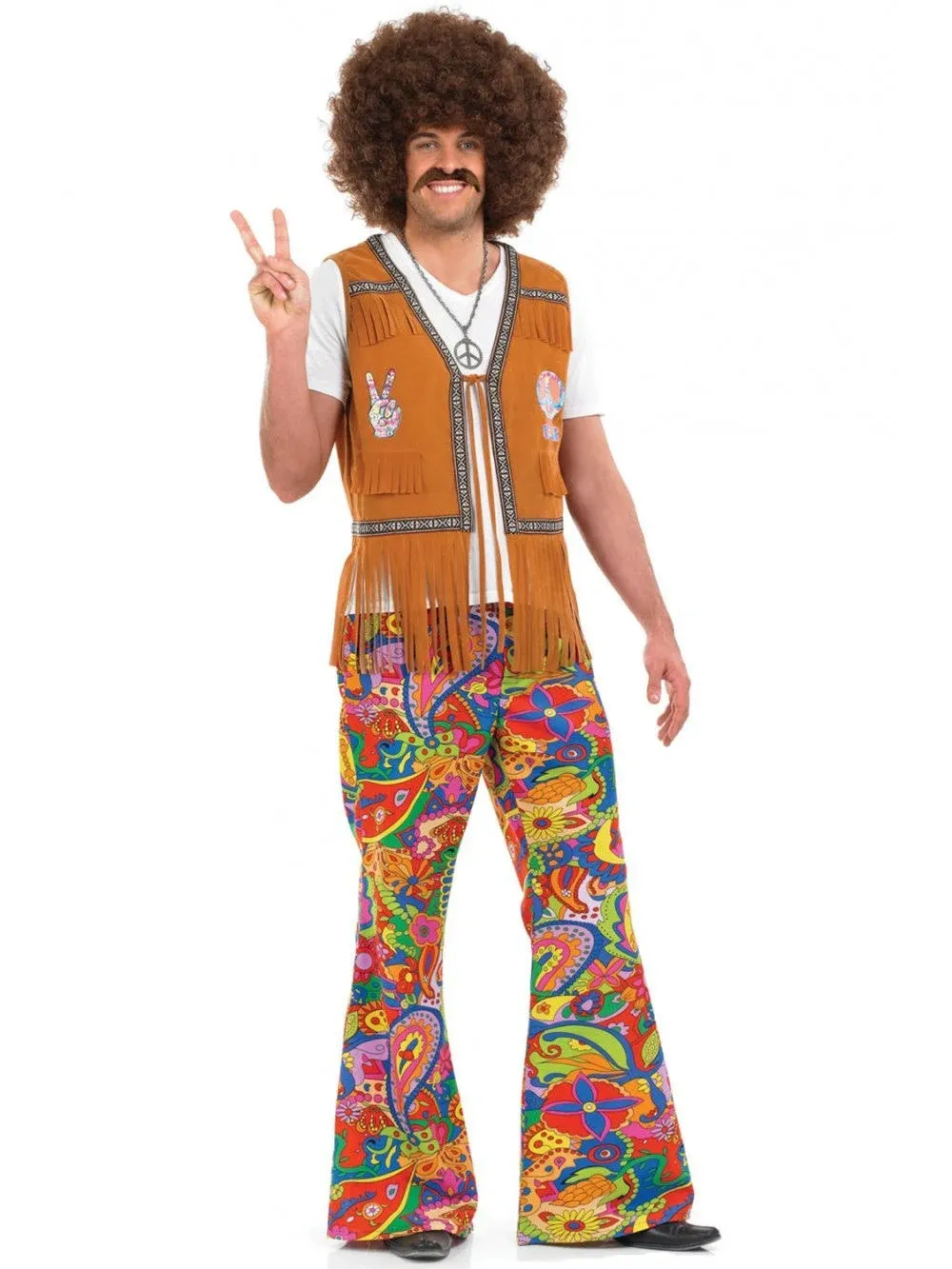 Flared Hippie Halloween Costume Trousers Adults 60s, 70s