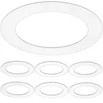 6 Pack Gloss White Goof Trim Ring for 8" Inch Recessed Can Lighting Down Light, Outer Diameter 8.6 Inches, Inner Diameter 6.2 Inches