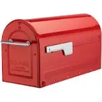 Post Mount Mailbox Red Mail Steel Large Galvanized Durable Rust-Proof Outdoor