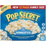 Pop Secret Microwave Popcorn, Movie Theater Butter Flavor, 1.75 Oz Snack Bags, (Pack of 12)