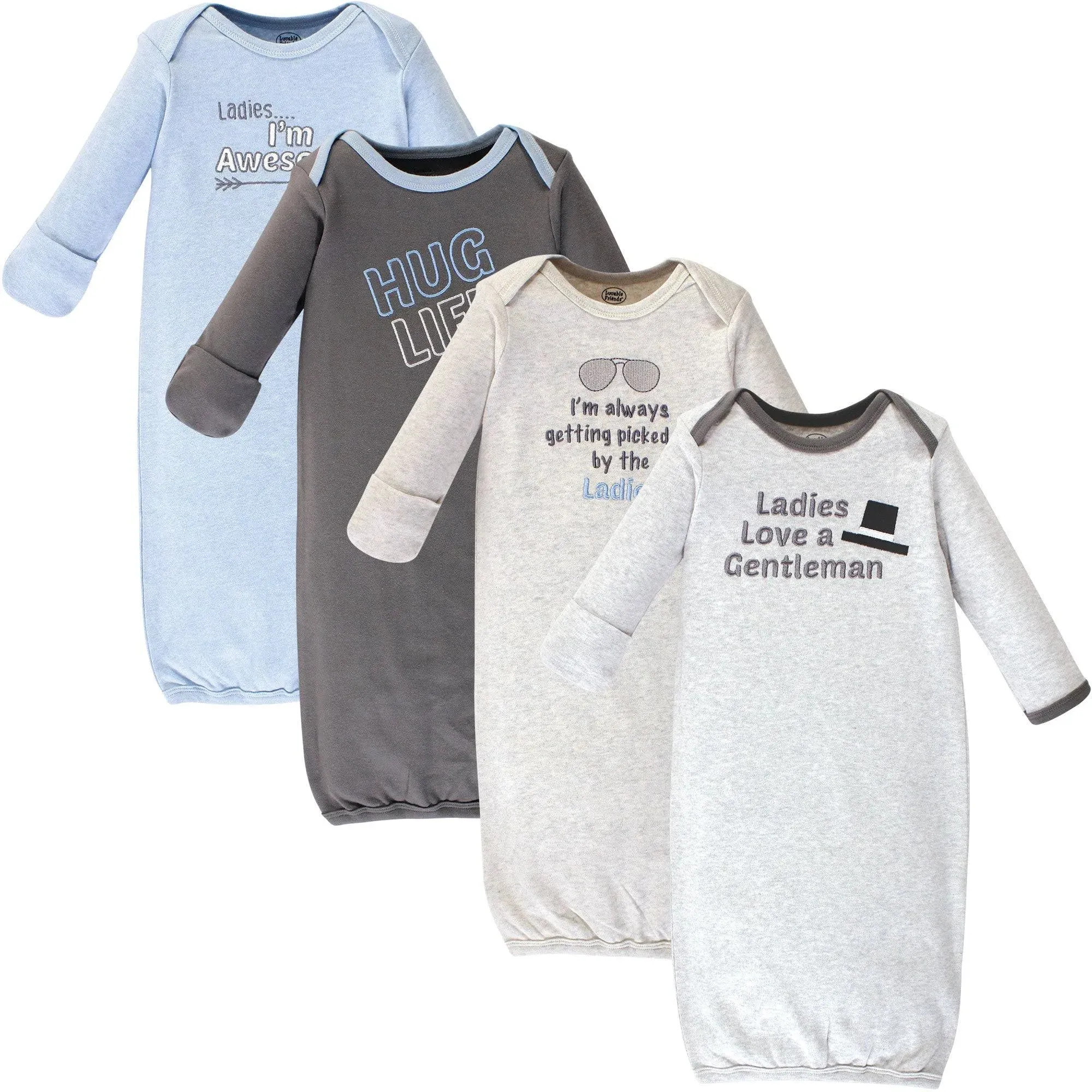 Luvable Friends Baby Girls' Cotton Gowns