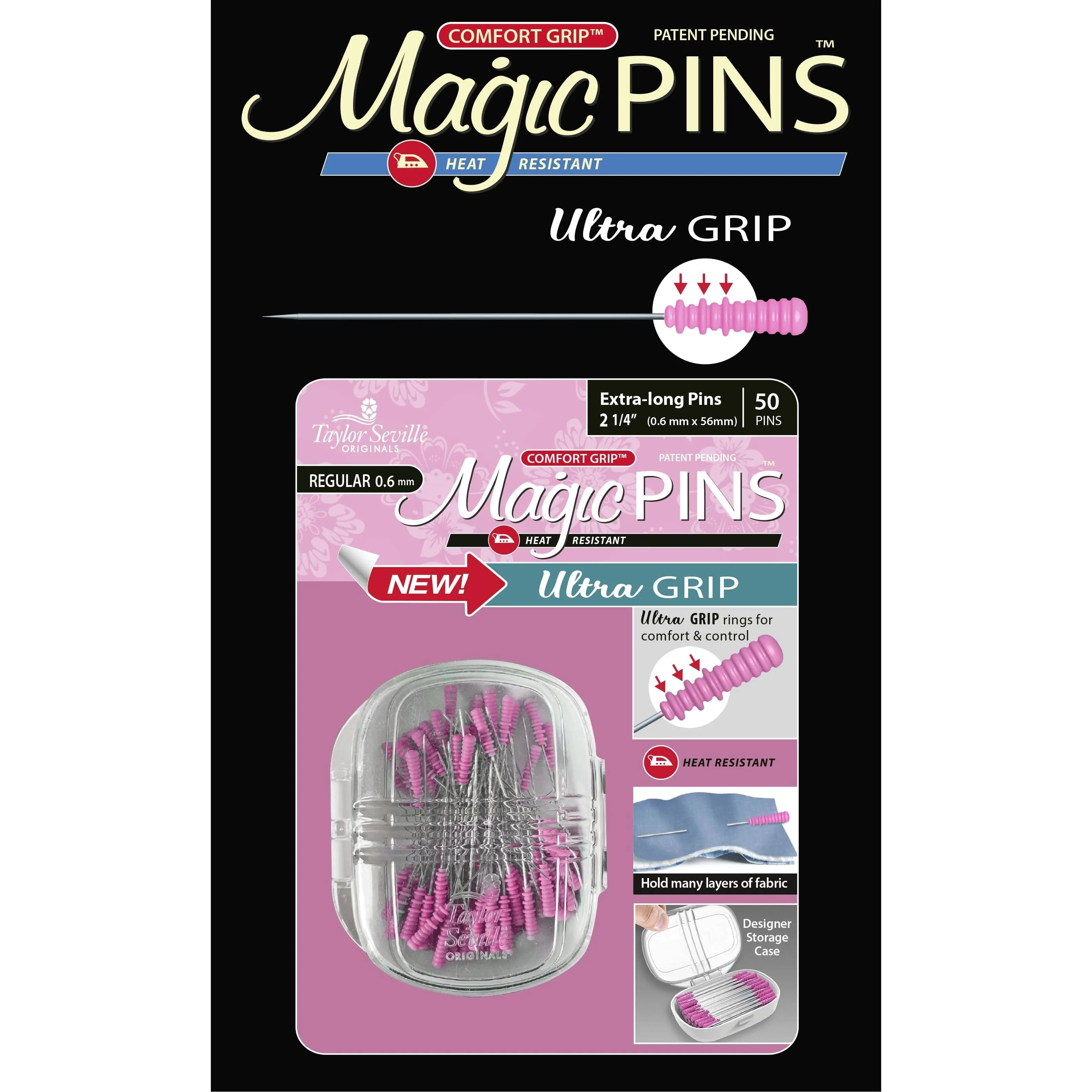 Taylor Seville Magic Pin Ultra Grip Extra Long Regular 50pc