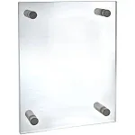 Azar Displays Floating Acrylic Wall Frame with Silver Stand Off Caps: 8.5&#034; x 11&#034;