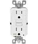 Leviton GFWT1-W Tamper/Weather Resistant GFCI Receptacle, 15A, 125V, White