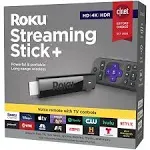 Roku - Streaming Stick+ 4K Streaming Device with Roku Voice Remote and TV Controls - Black