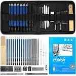 H &amp; B Drawing Pencils Set, 33 Pieces Sketch Pencils &amp; Drawing Kit, ludes 