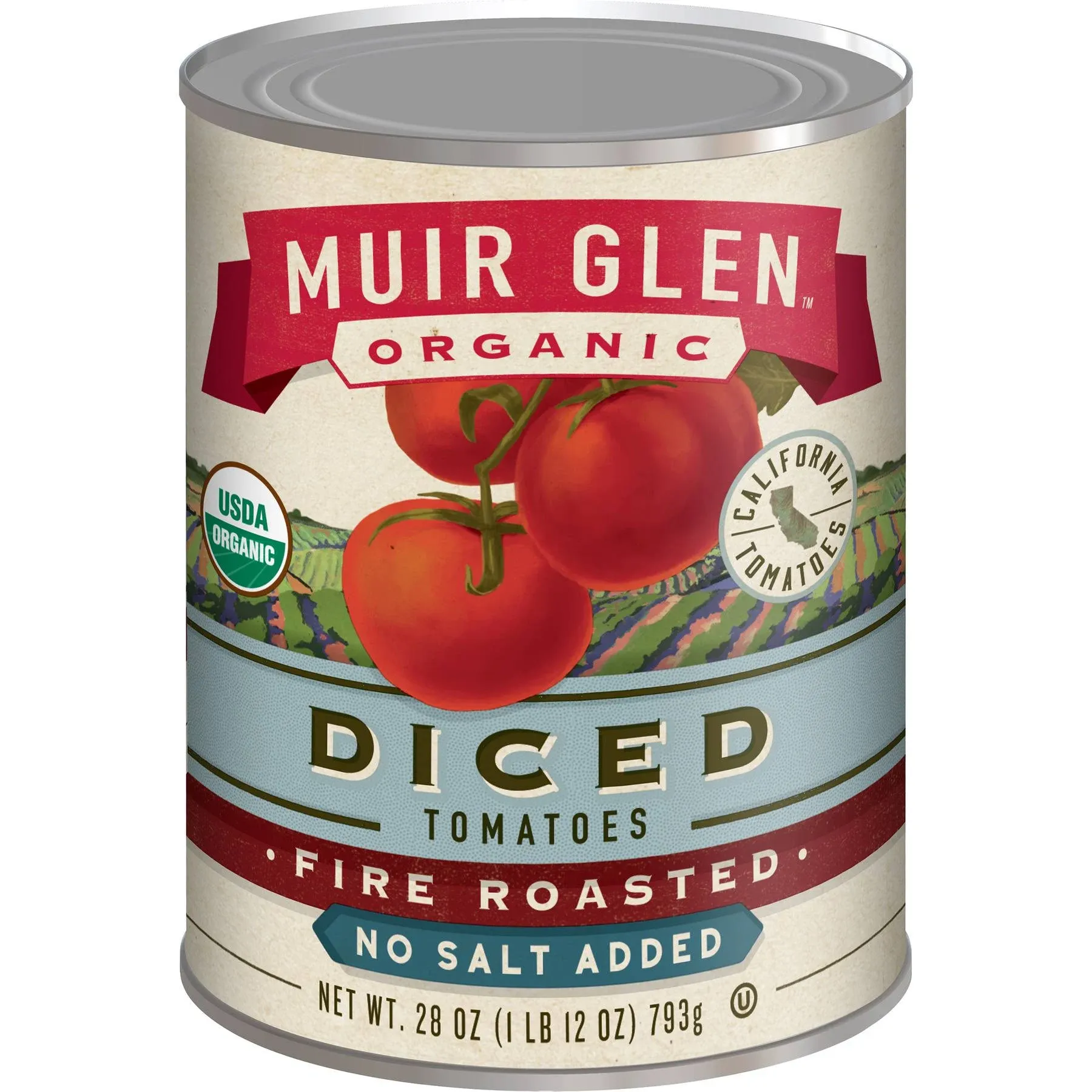 Muir Glen Organic Tomatoes, No Salt Added, Fire Roasted, Diced - 28 oz