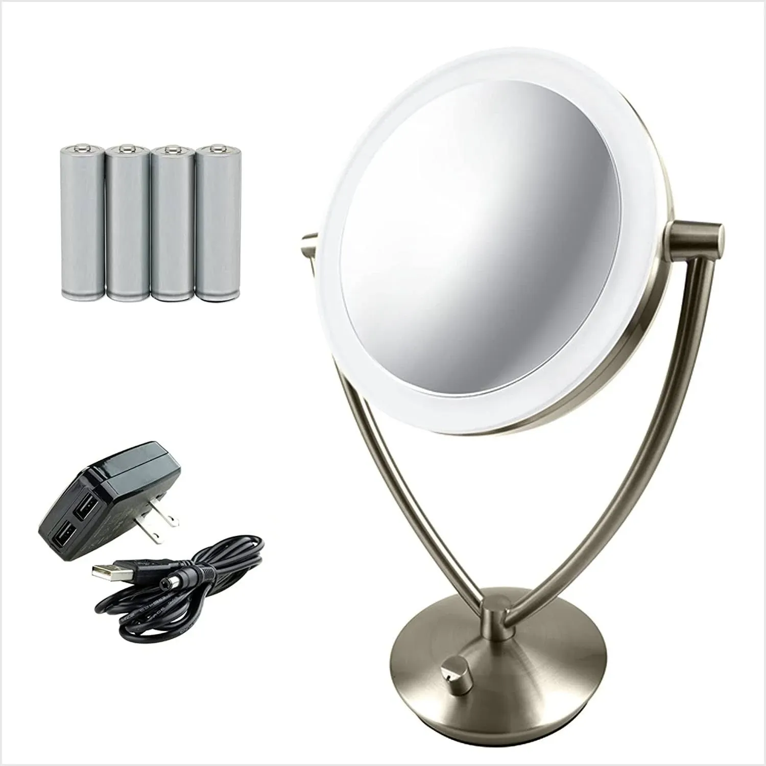 Ovente LED Lighted Tabletop Makeup Mirror