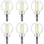 Sunlite LED G16.5 Filament Light Bulb, E12 Base, 2.5W, 250 Lumens, 30K, Warm White, Pack of 6 40959-SU