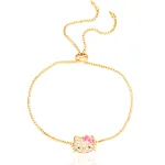 Women Sanrio Hello Kitty Officially Licensed Authentic Pave Hello Kitty Face Lariat Bracelet