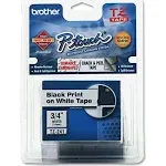 Brother TZe-241 3/4 in. Black On White P-Touch Tape