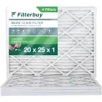 Filterbuy 20x25x1 Air Filter MERV 13 Pleated HVAC AC Furnace Filters (4-Pack PLATINUM)