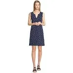 Lands&#x27; End Regular Swimsuit Jersey Cotton Swim Cover Up Dress (Polka Dot, XS)