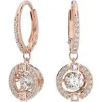 Swarovski Rose-gold Tone Plated Sparkling Dance Pierced Earrings