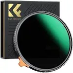 K&F Concept 55mm Variable ND Filter ND2- Nd400 High Definition Nano x Adjustable Fader Neutral Density Lens Filters(HD Nano-X Version)