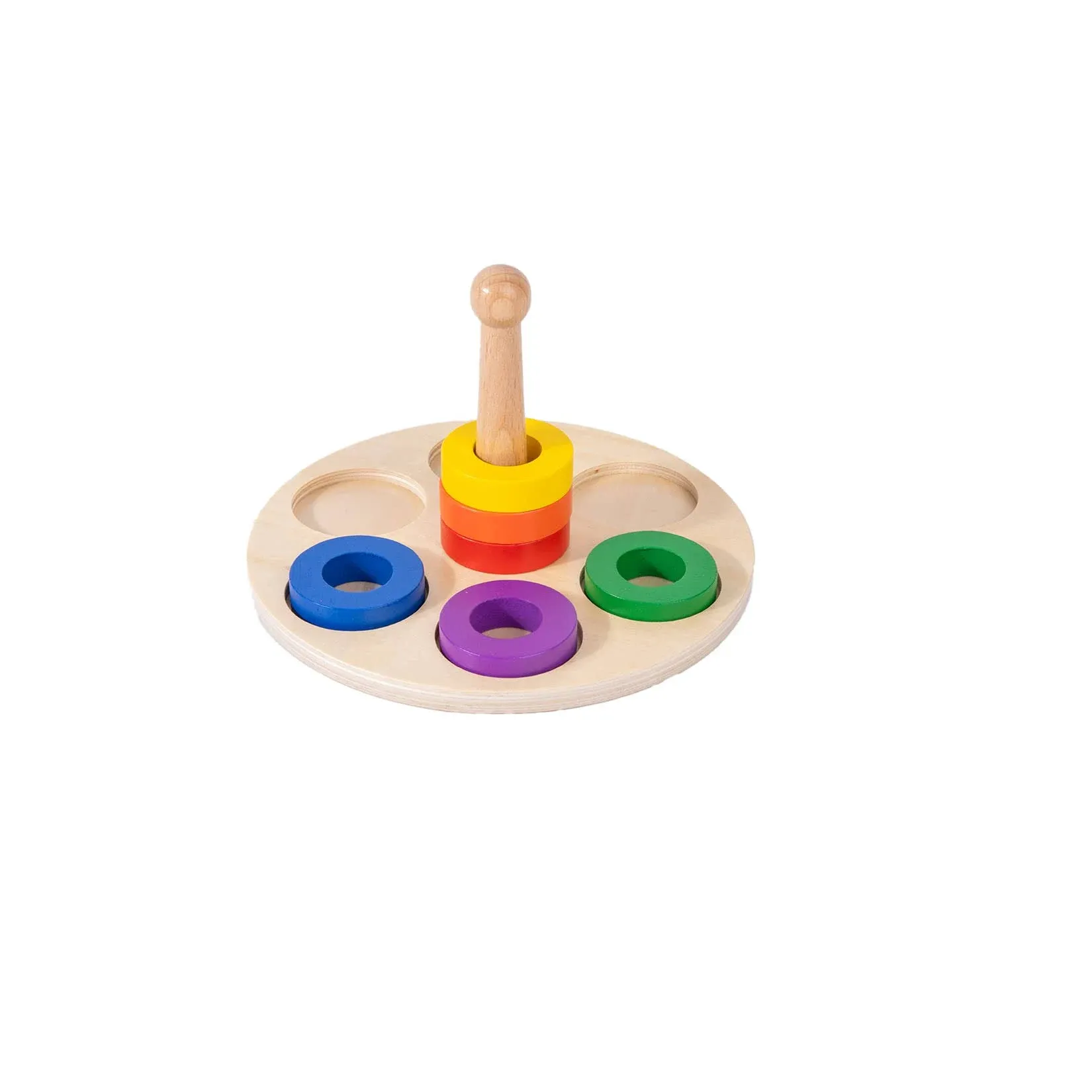 Adena Montessori 6 Rings on Peg Baby Toys for 1 Year Old Infant Toddlers