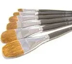 Red Sable Filbert Paint Brushes - Set of 6 Acrylic, Watercolor, Mixed Media o...