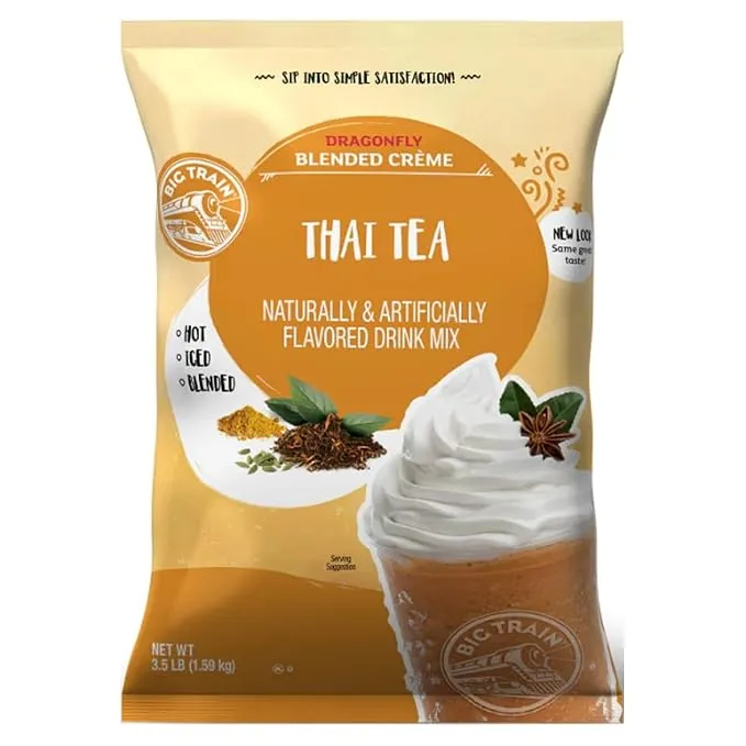 Big Train Dragonfly Thai Tea Blended Crème Beverage Mix, 3.5 Pound (Pack of 1)