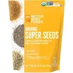 BetterBody Foods Organic Super Seeds, Chia Seeds, Flaxseed Meal, &amp; Hemp Seeds