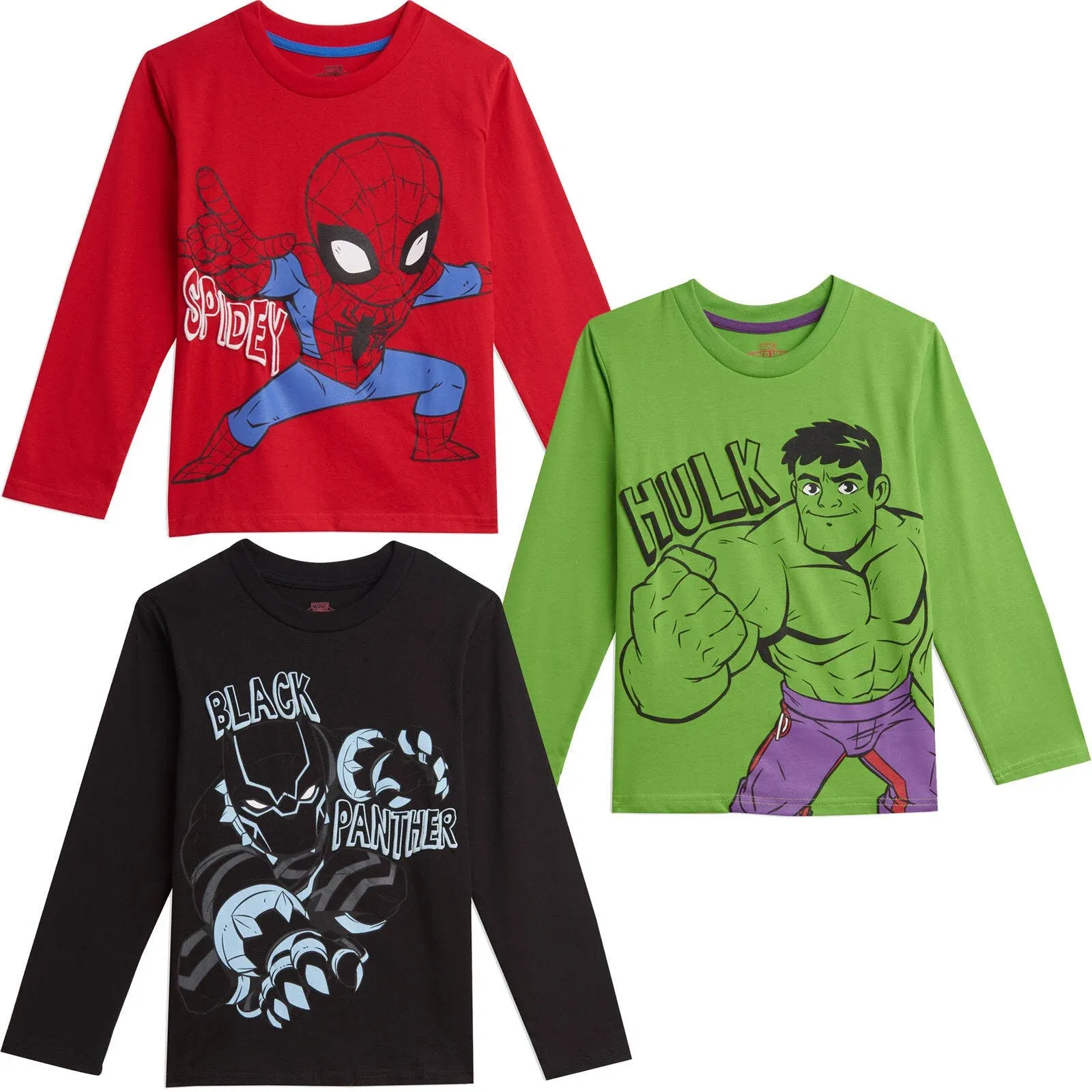 Marvel Toddler Boys Avengers 3 Pack Long Sleeve T-shirts to - Multicolored