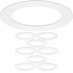 6 Pack Gloss White Goof Trim Ring for 6" Inch Recessed Lighting Trim Can Light Trim for Down Light, Outer Diameter 8 Inches, Inner Diameter 5.8 Inches