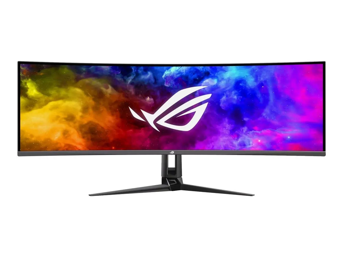 华硕 ROG Swift 49 英寸曲面 QD-OLED 游戏显示器 (PG49WCD) - 双 QHD 32:9 (5120x1440)、144Hz、0.03ms、兼容 G-SYNC、Smart-KVM、90W USB-C PD