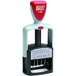 Two-Color Word Dater, 1 3/4 x 1, Received, Self-Inking, Blue/Red