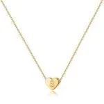 Turandoss Heart Pendant Initial S Necklace - 14K Gold Filled Heart Initial Necklaces for Women, Dainty Tiny Initial Necklace for Girls Gifts, Heart