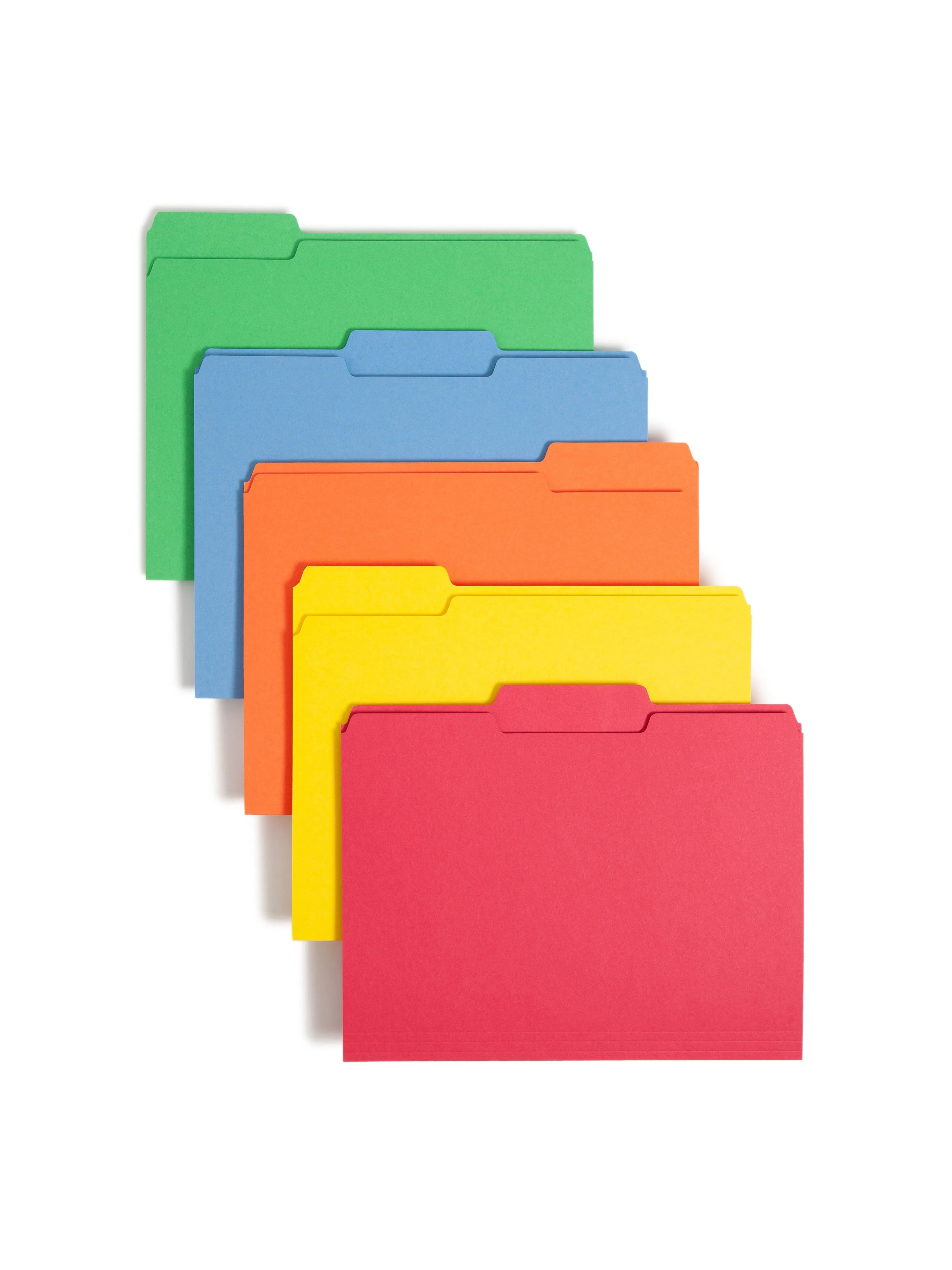 Smead File Folders, 1/3 Cut Top Tab, Letter, Assorted, 100/Box 11943