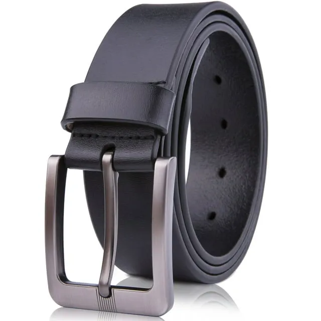 Genuine Leather Dress Belts For Men - Mens Belt For Suits, Jeans, Uniform With Single Prong Buckle - Designed in the USA