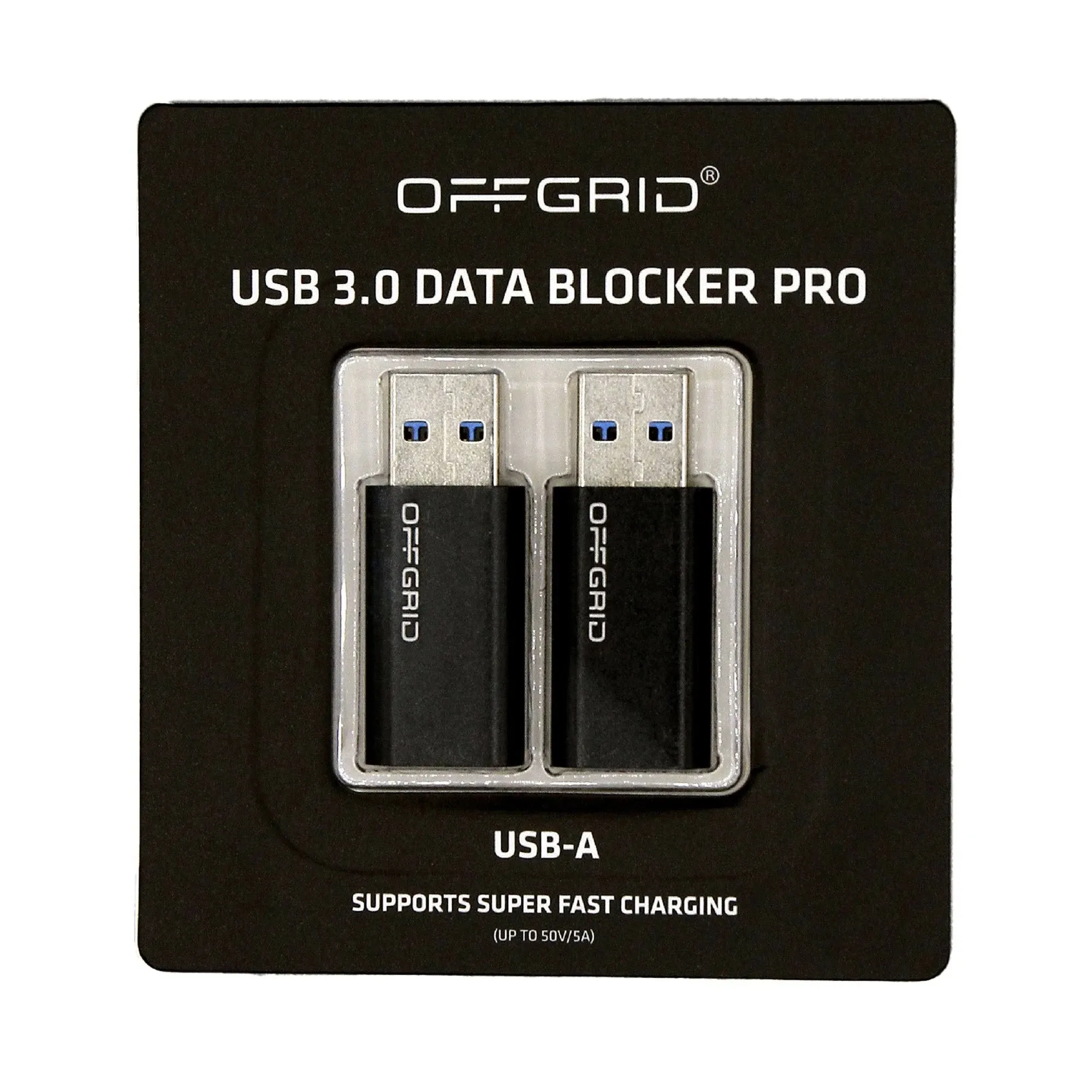 OFFGRID USB Data Blocker Pro Type-C 3.0 (2-Pack) Pure USB Data Blocker for Cell Phones, Tablets, and Laptop, Block Unwanted Data Transfer, Safely Protect Against Juice Jacking