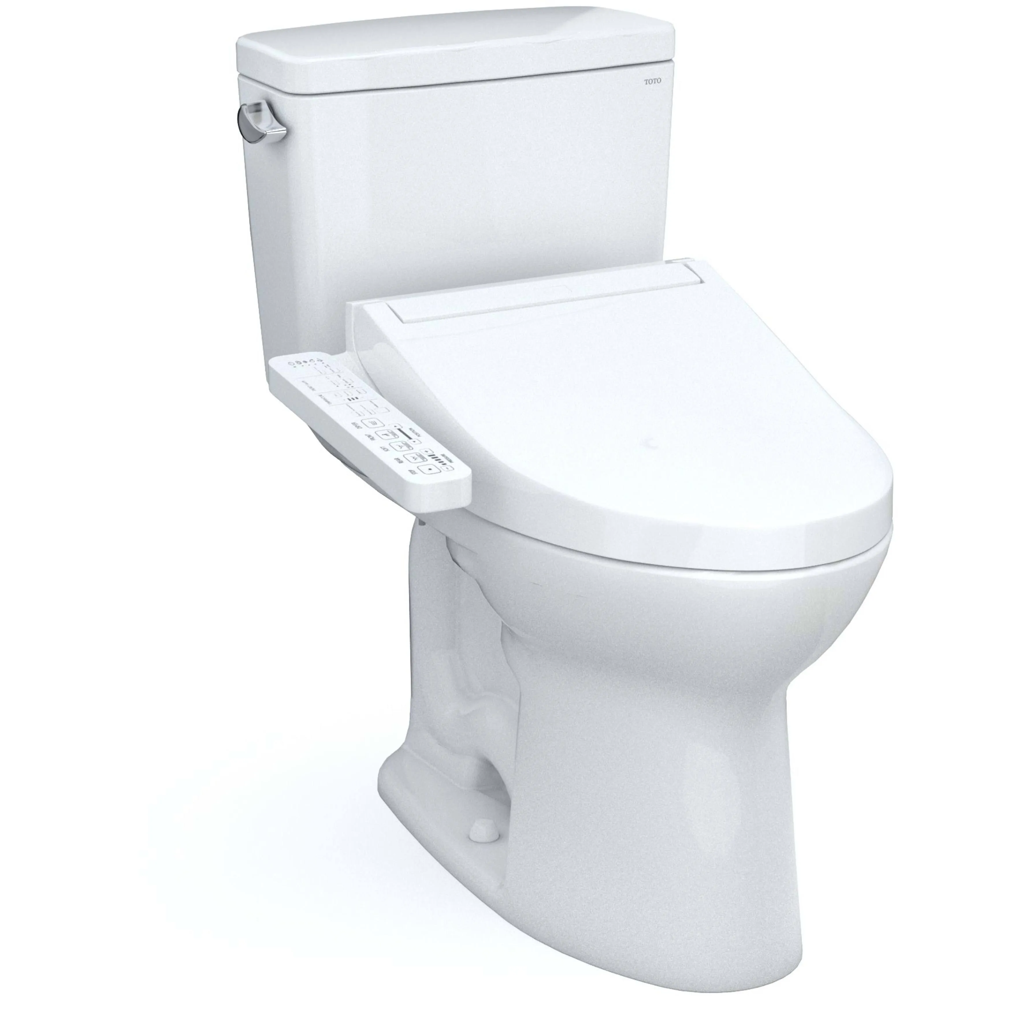 Toto MW7763074CSFG#01 Drake Two-Piece Elongated 1.6 GPF WASHLET+ Toilet with C2 Bidet Seat, Cotton White