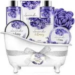 Bath and Body Gift Set - Body & Earth 8 Pcs Bath Spa Gift Sets Lavender&honey Scent, Includes Bubble Bath, Shower Gel, Soap, Body Lotion, Bath