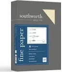 Southworth 25% Cotton Linen Business Paper, 24 lb, 8.5 x 11, Ivory, 500/Ream