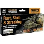 Vallejo 70183 17ml Bottle Rust, Stain & Streaking Model Color Paint Set (8 Colors) - Black Forest® Hobby Supply Co