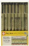 Sakura Pigma Micron Pens 05 Line Drawing 8 Color Set, Archival Ink Fineliner Manga Pen, Bible Journaling Study Kit