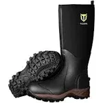 TIDEWE Rubber Neoprene Boots Men and Women, Waterproof Durable 6mm Neoprene Boot, Rain Boot Muck Hunting Boot Arctic Outdoor Boot Men Size 11 Black (