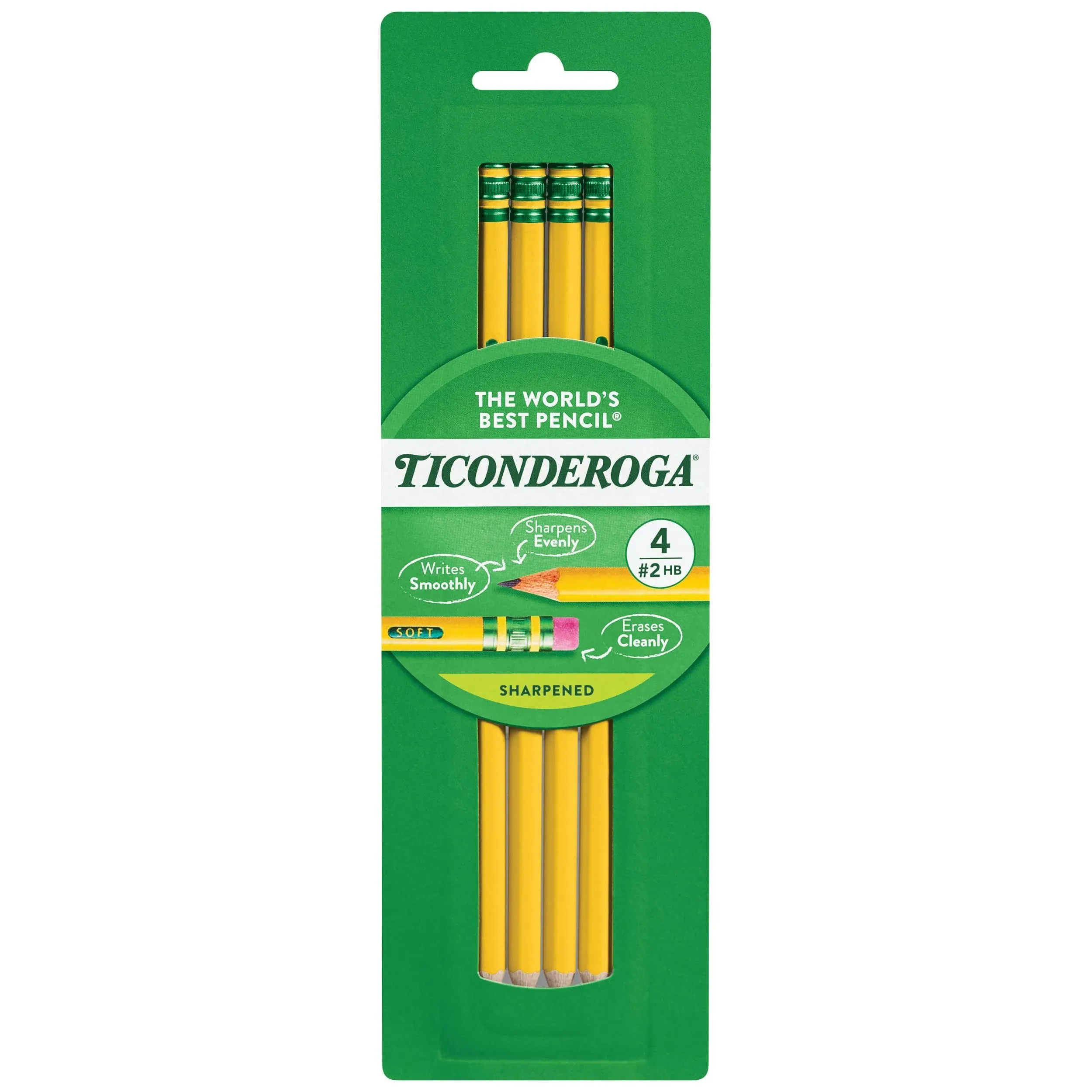 Dixon Ticonderoga Pencils, 4/Pkg.