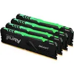 64GB Kingston Technology FURY Beast RGB 3600MHz DDR4 Quad Memory Kit (4 x 16GB)