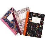 Pukka Pad Bloom Composition Notebooks 7.5" x 9.7" College Ruled 70 Sheets Assorted Colors 3/Pack