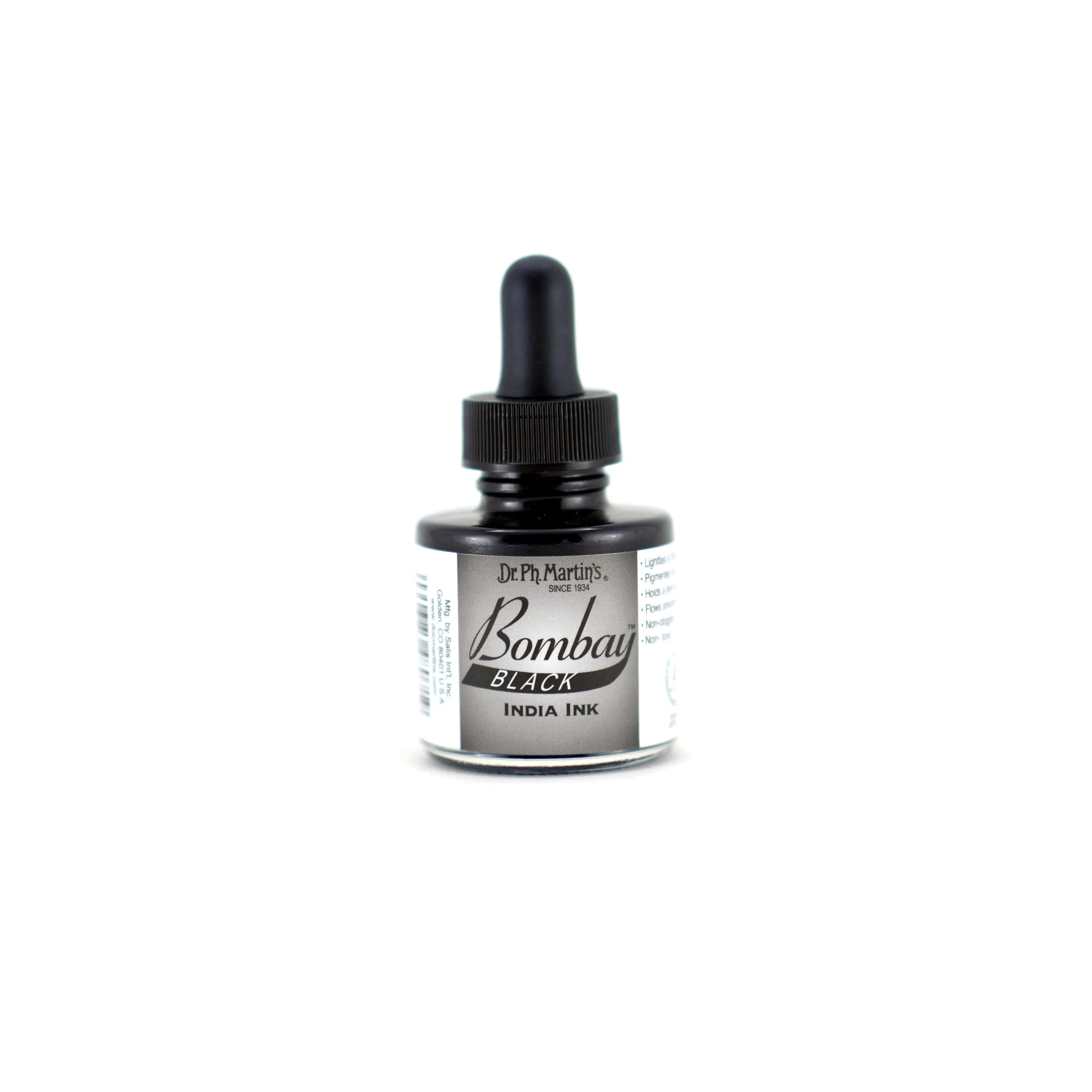 Dr. Ph. MARTIN'S Bombay India Ink - 1 oz, Black